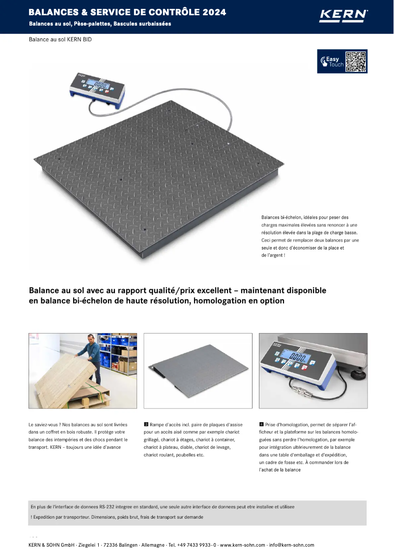 Page 1 de la notice Brochure Kern BID 3T-3M