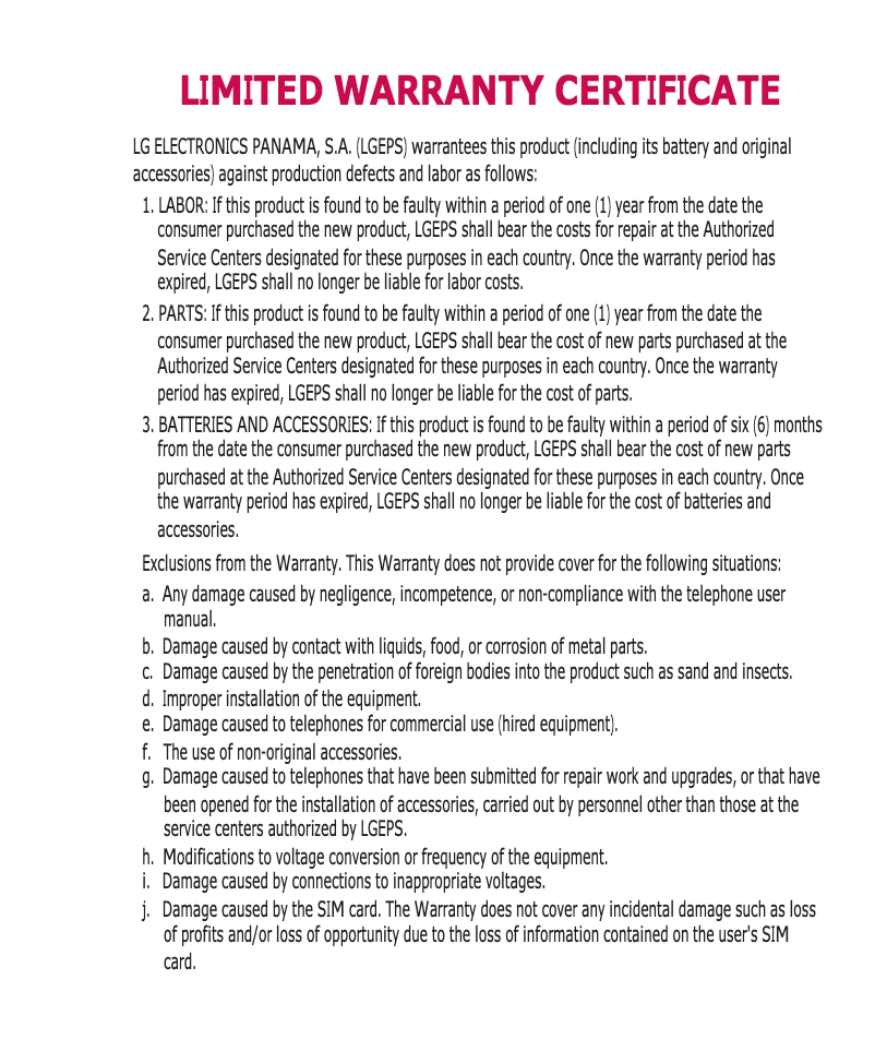 Page 1 de la notice Manuel utilisateur LG KP215A