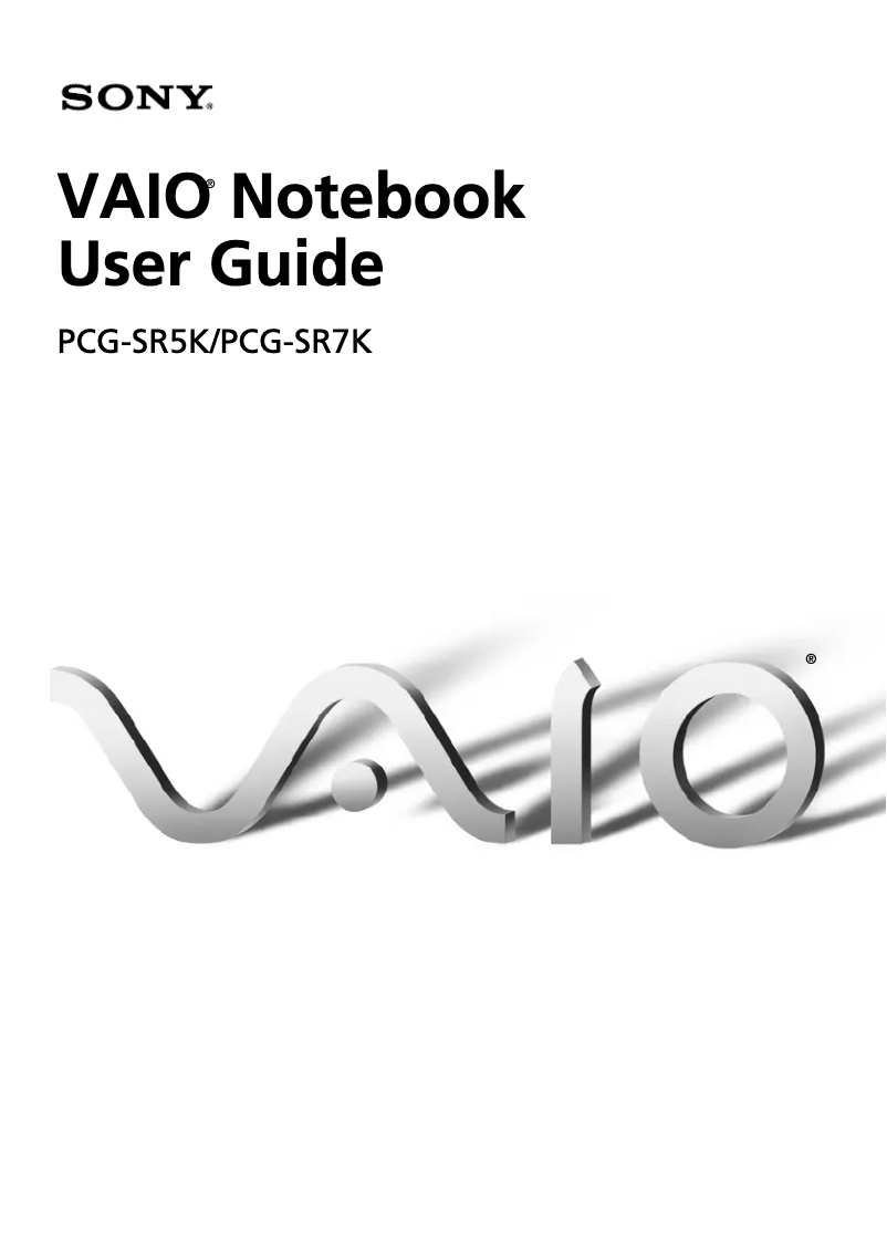 Page n°1 - Manuel utilisateur Sony Vaio PCG-SR5K