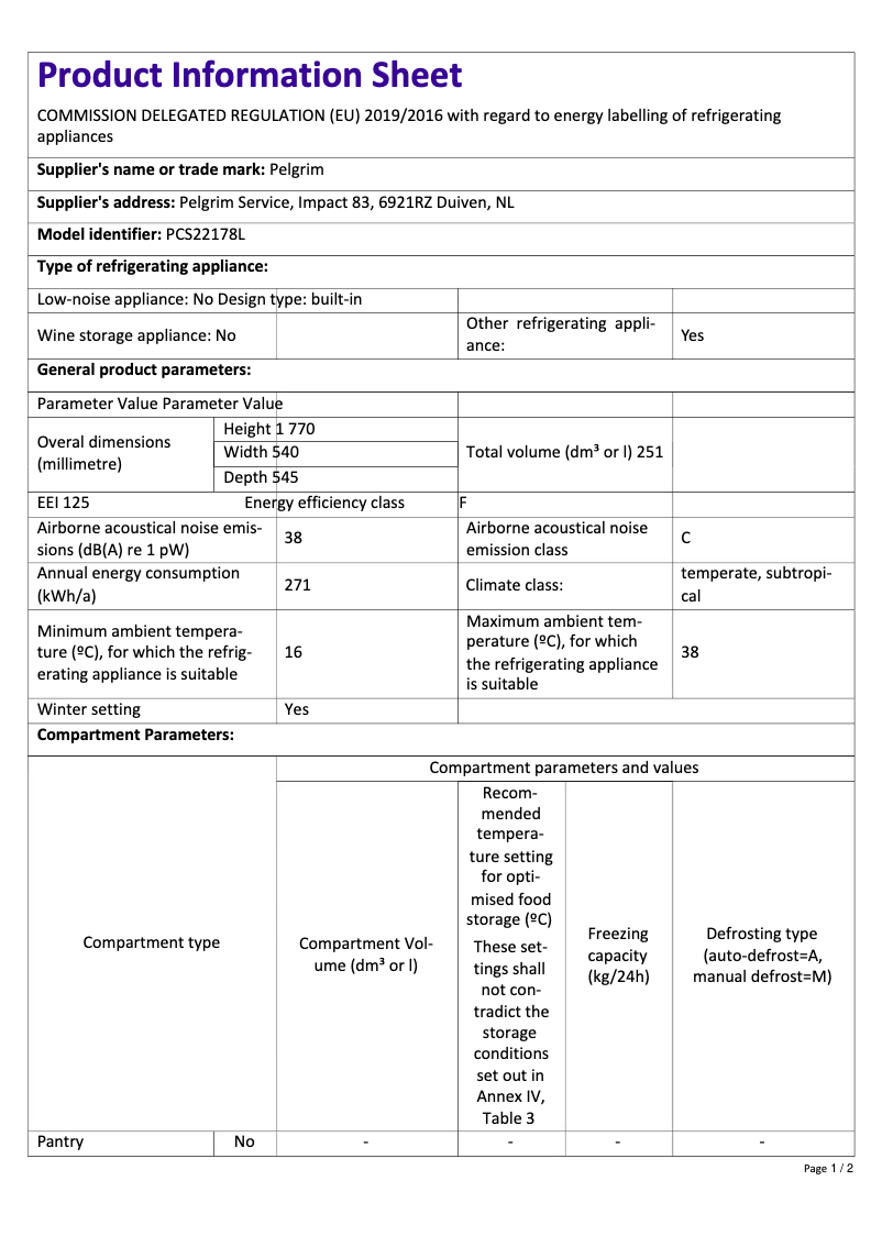 Image de la première page du manuel de l'appareil PCS22178L