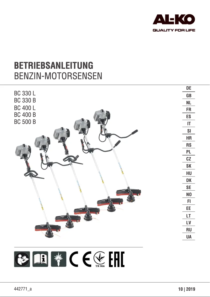 Page 1 de la notice Manuel utilisateur AL-KO BC 330 L