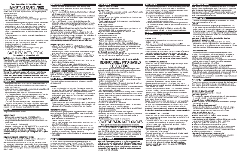 Page 1 de la notice Manuel utilisateur Applica CM618