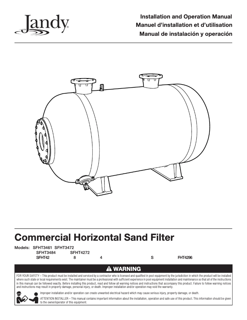 Page n°1 - Manuel utilisateur JANDY SFHT4284