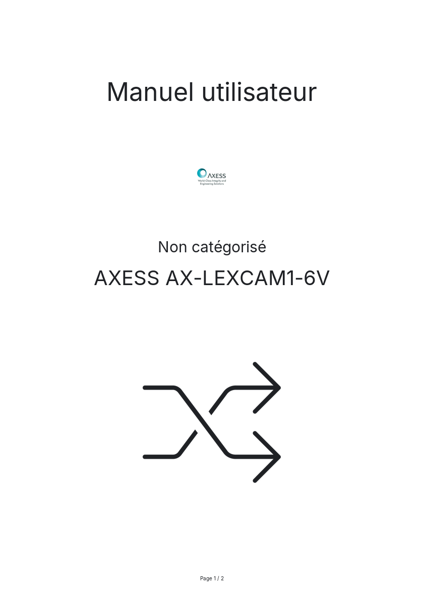 Image de la première page du manuel de l'appareil AX-LEXCAM1-6V