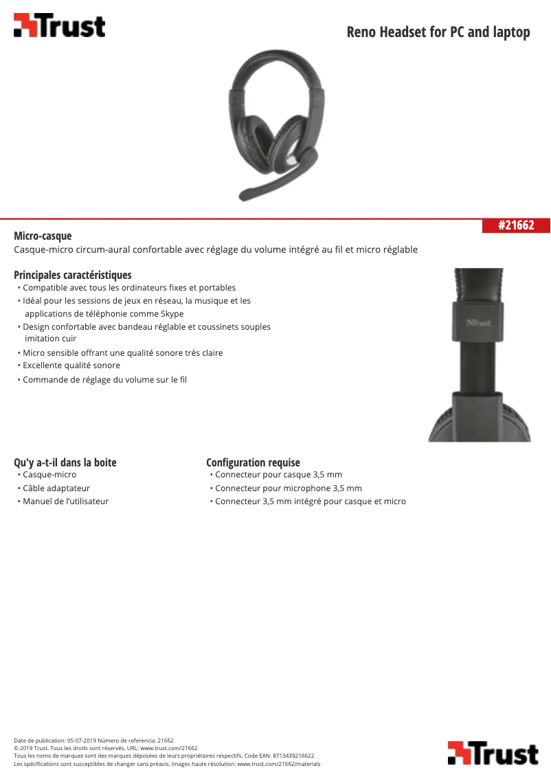 Página 1 del manual Manual de usuario Trust Reno