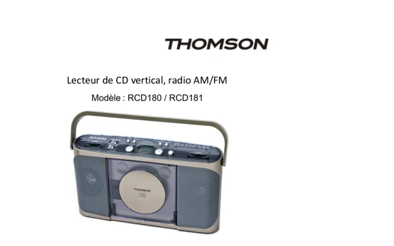 Page 1 de la notice Manuel utilisateur Thomson RCD180