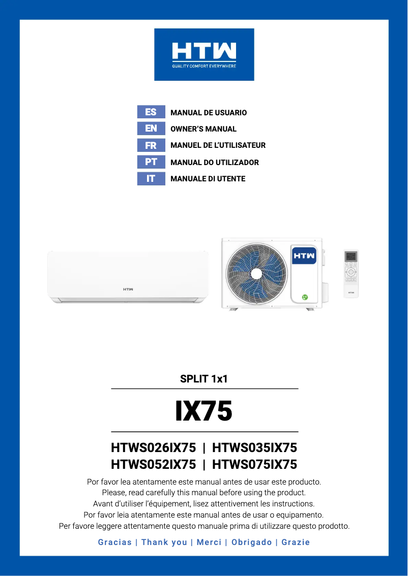 Page n°1 - Manuel utilisateur HTW IX75