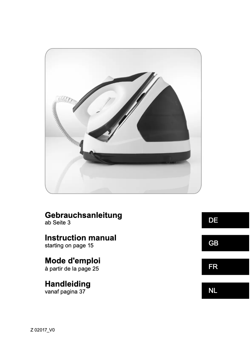 Image de la première page du manuel de l'appareil Z 02017