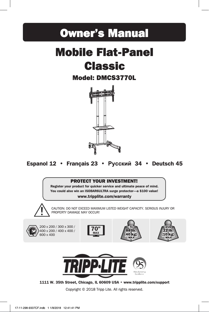 Page 1 of the manual User Manual Tripp Lite DMCS3770L
