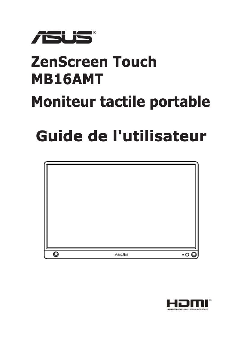 Page n°1 - Manuel utilisateur Asus ZenScreen Touch MB16AMT
