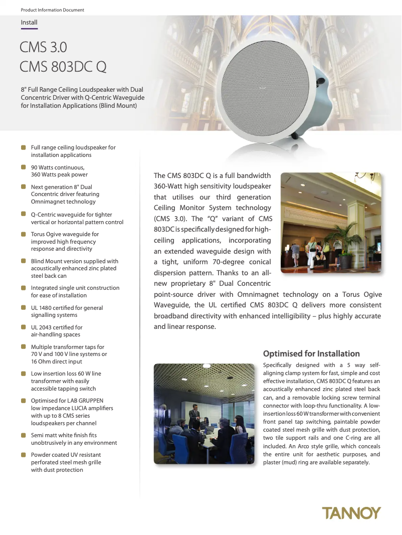 Imagen de la primera página del manual del dispositivo CMS 803DC Q