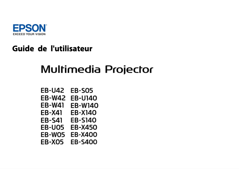 Page 1 de la notice Manuel utilisateur Epson EB-X41
