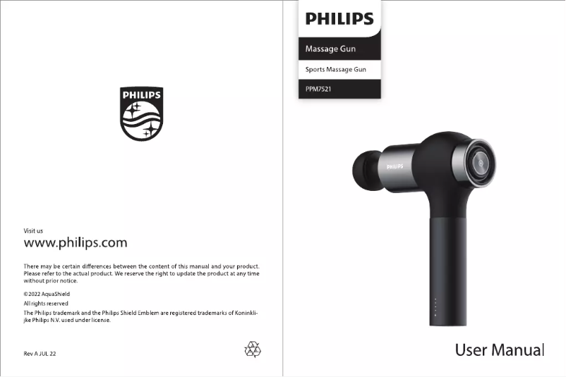 Page 1 de la notice Manuel utilisateur Philips PPM7521