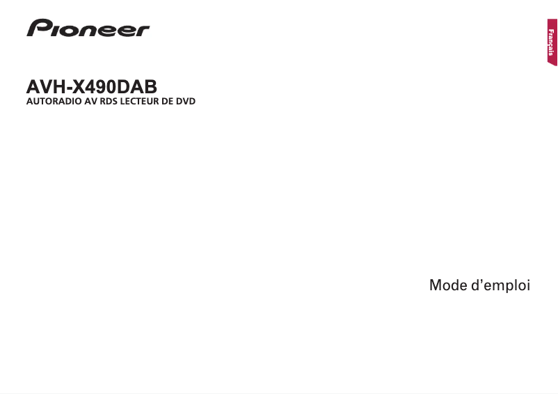 Image de la première page du manuel de l'appareil AVH-X490DAB