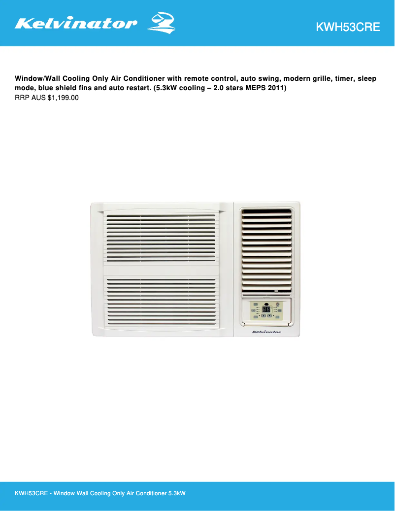 Image de la première page du manuel de l'appareil KWH53CRE