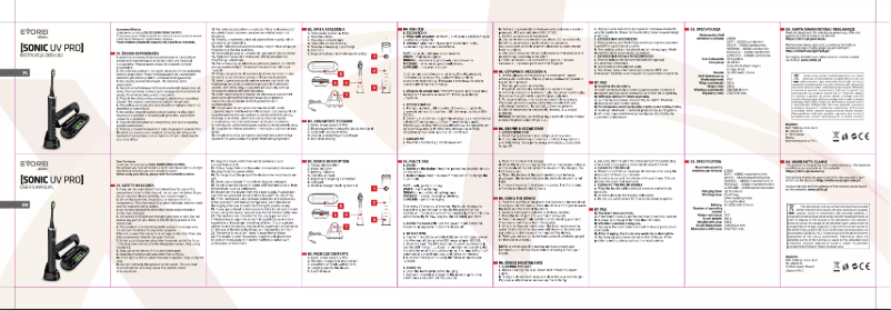Page n°1 - Manuel utilisateur Xblitz Sonic UV Pro