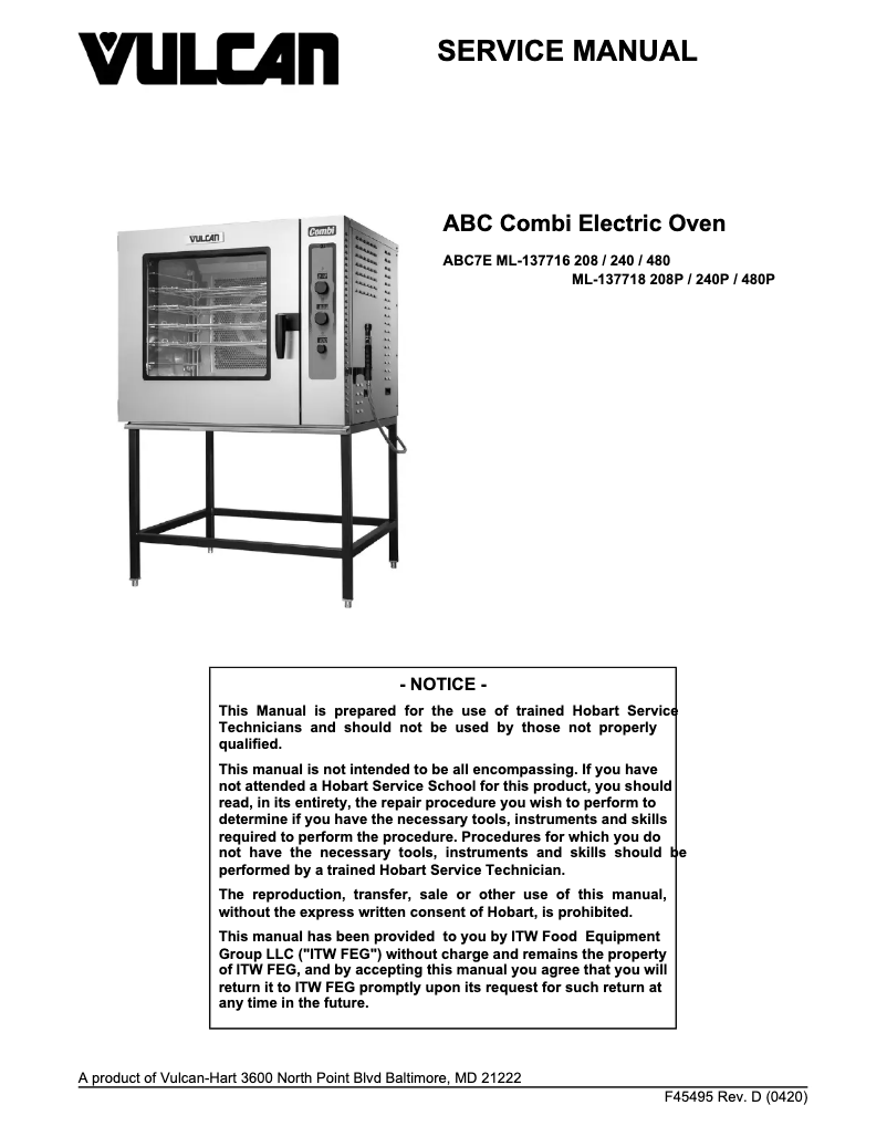 Page n°1 - Manuel utilisateur Vulcan ABC7E-240