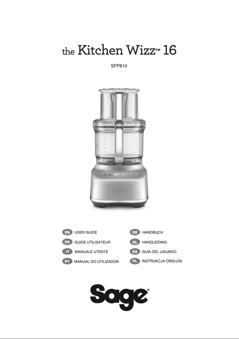 Page 1 of the manual User Manual Sage the Kitchen Wizz 16 SFP810