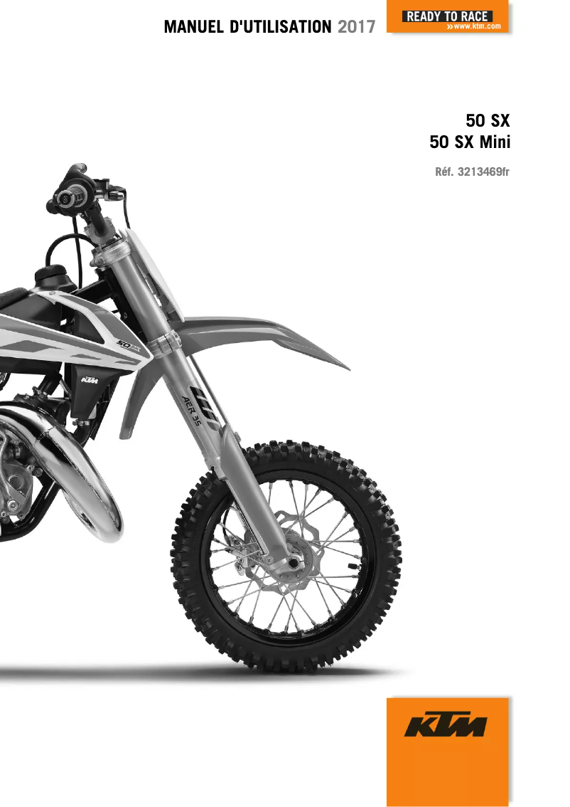 Page 1 de la notice Manuel utilisateur KTM 50 SX MINI (2017)