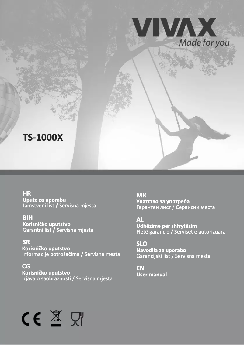 Page 1 of the manual User Manual Vivax TS-1000X