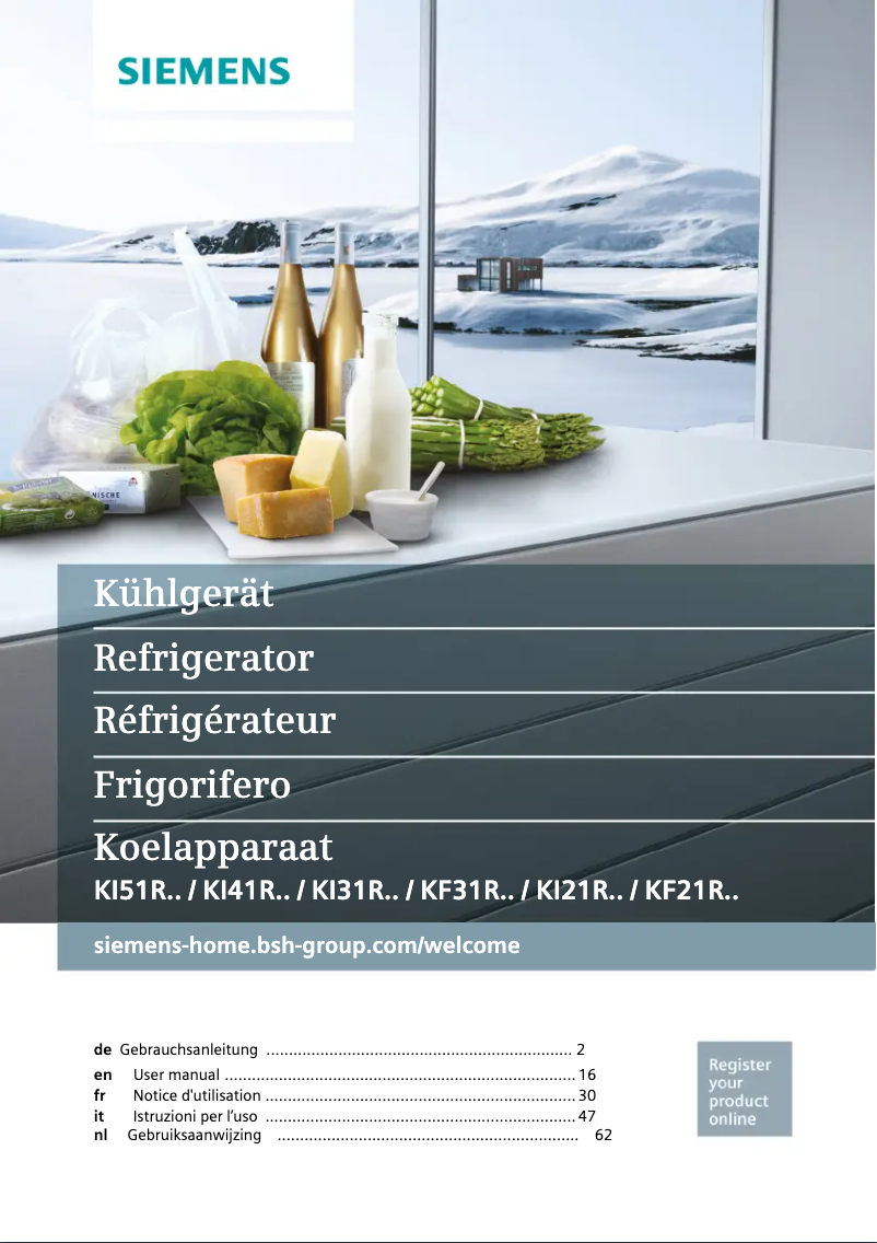 Page n°1 - Manuel utilisateur Siemens KI21RAD40
