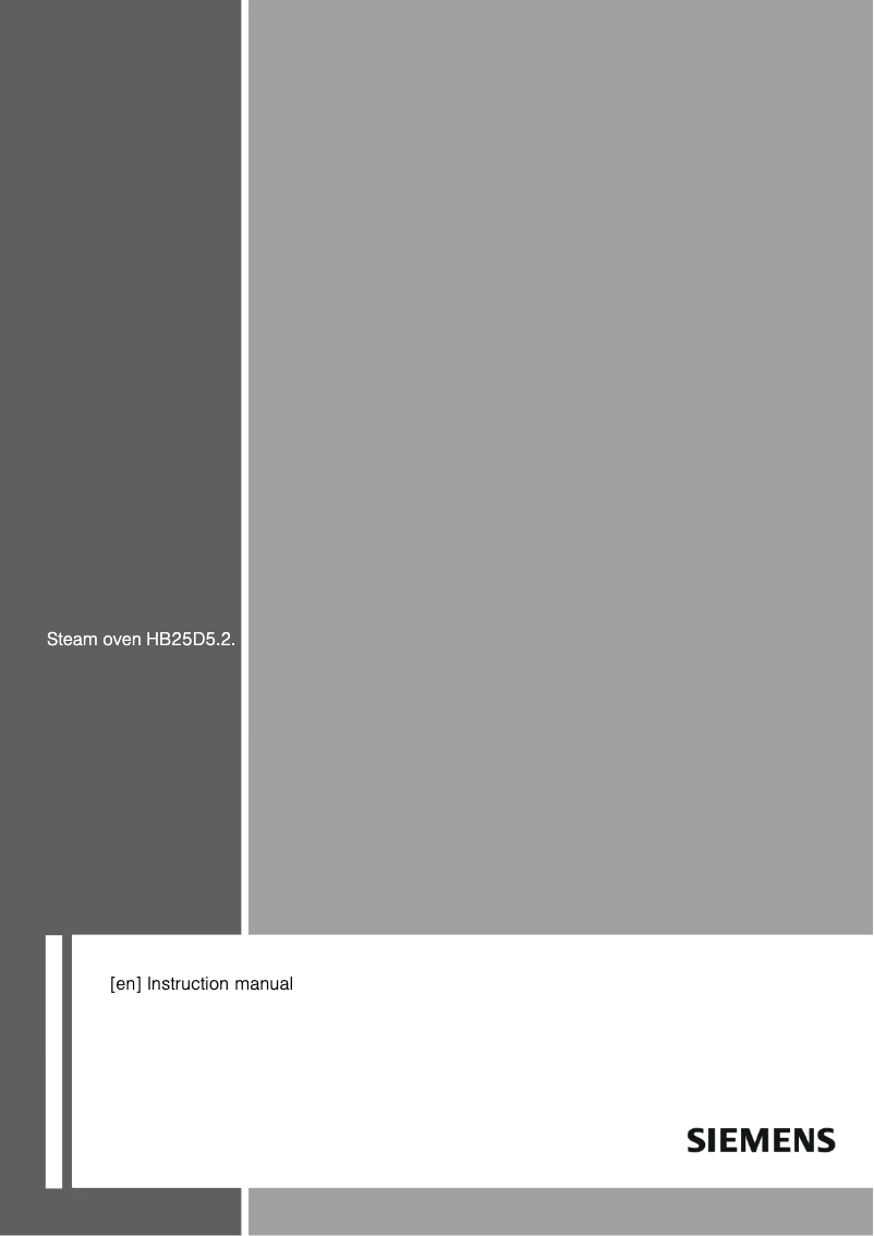 Page n°1 - Manuel utilisateur Siemens HB25D5L2