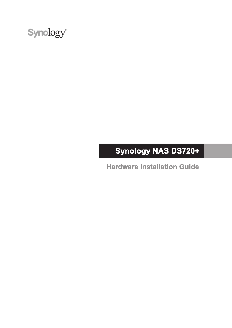 Image de la première page du manuel de l'appareil DiskStation DS720+