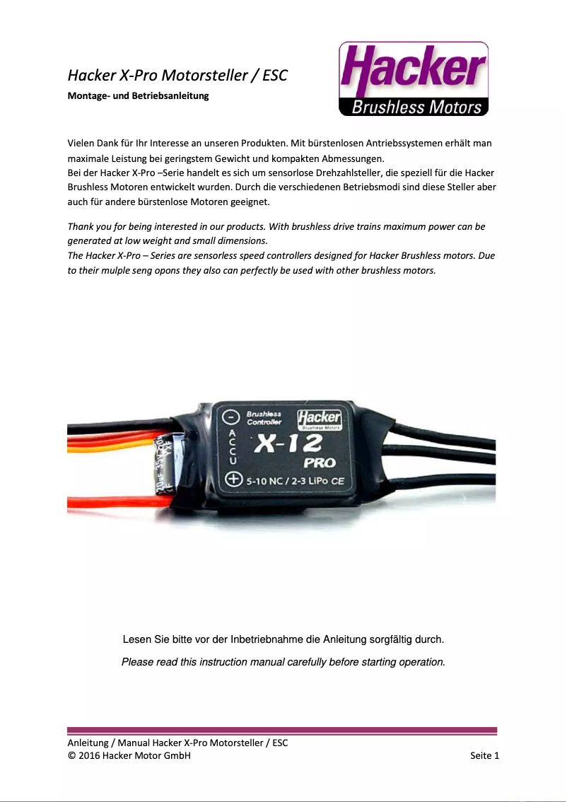 Image de la première page du manuel de l'appareil X-5-Pro ​