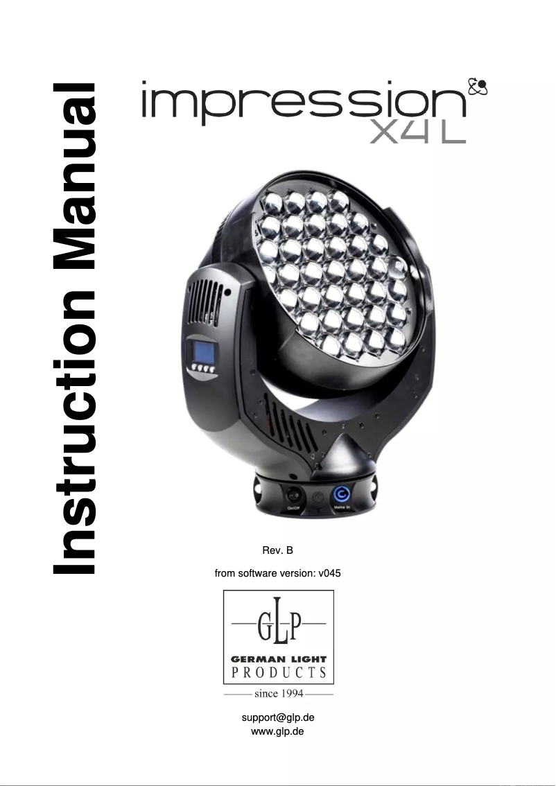 Page n°1 - Manuel utilisateur GLP impression X4 L