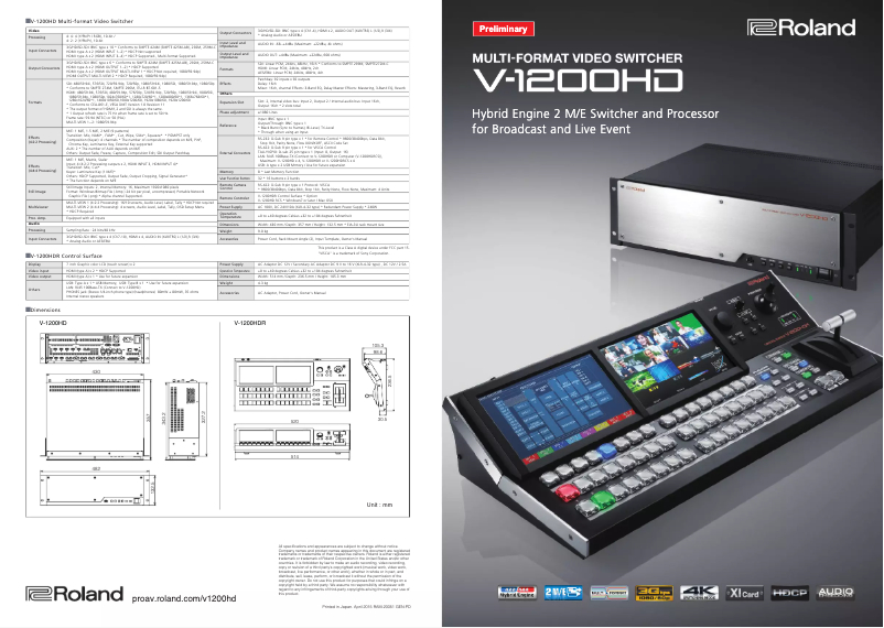 Page n°1 - Brochure Roland V-1200HD