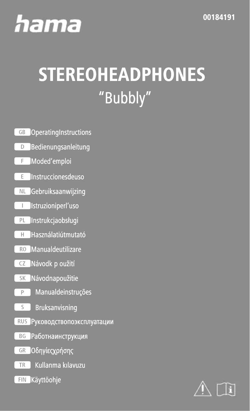 Image de la première page du manuel de l'appareil Bubbly