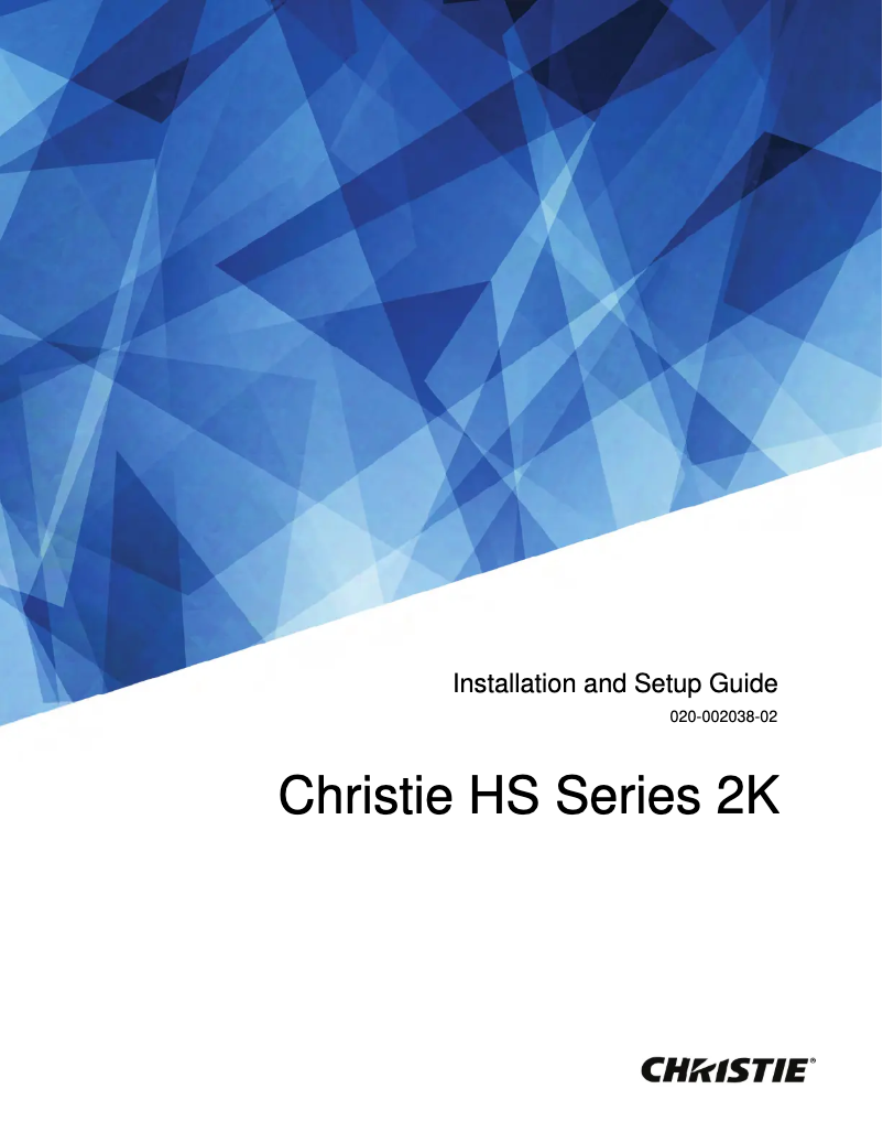Page 1 de la notice Guide d'installation Christie DWU19-HS