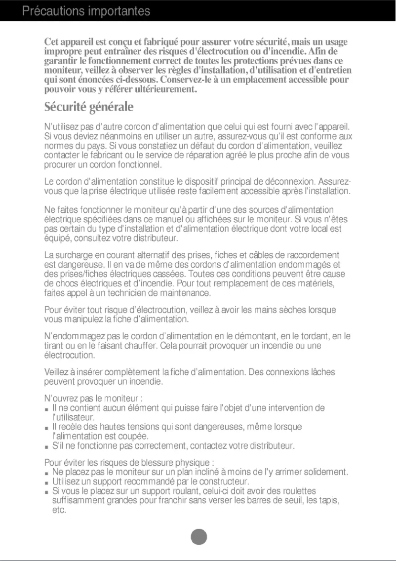 Page n°1 - Manuel utilisateur LG T530SS