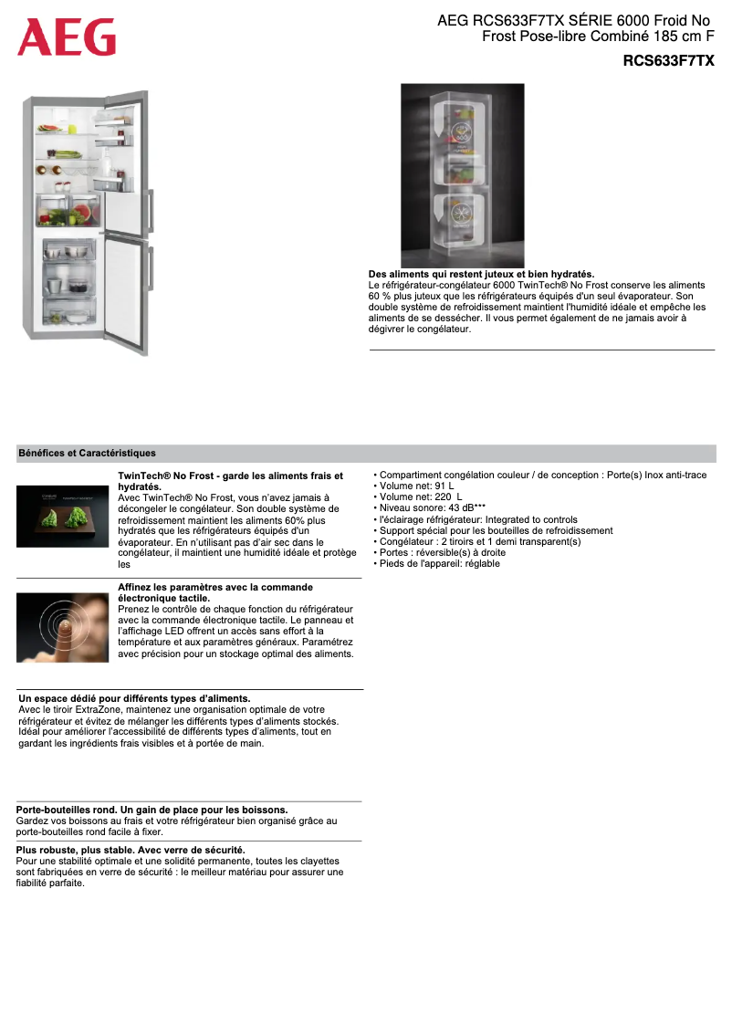 Image de la première page du manuel de l'appareil RCS633F7TX