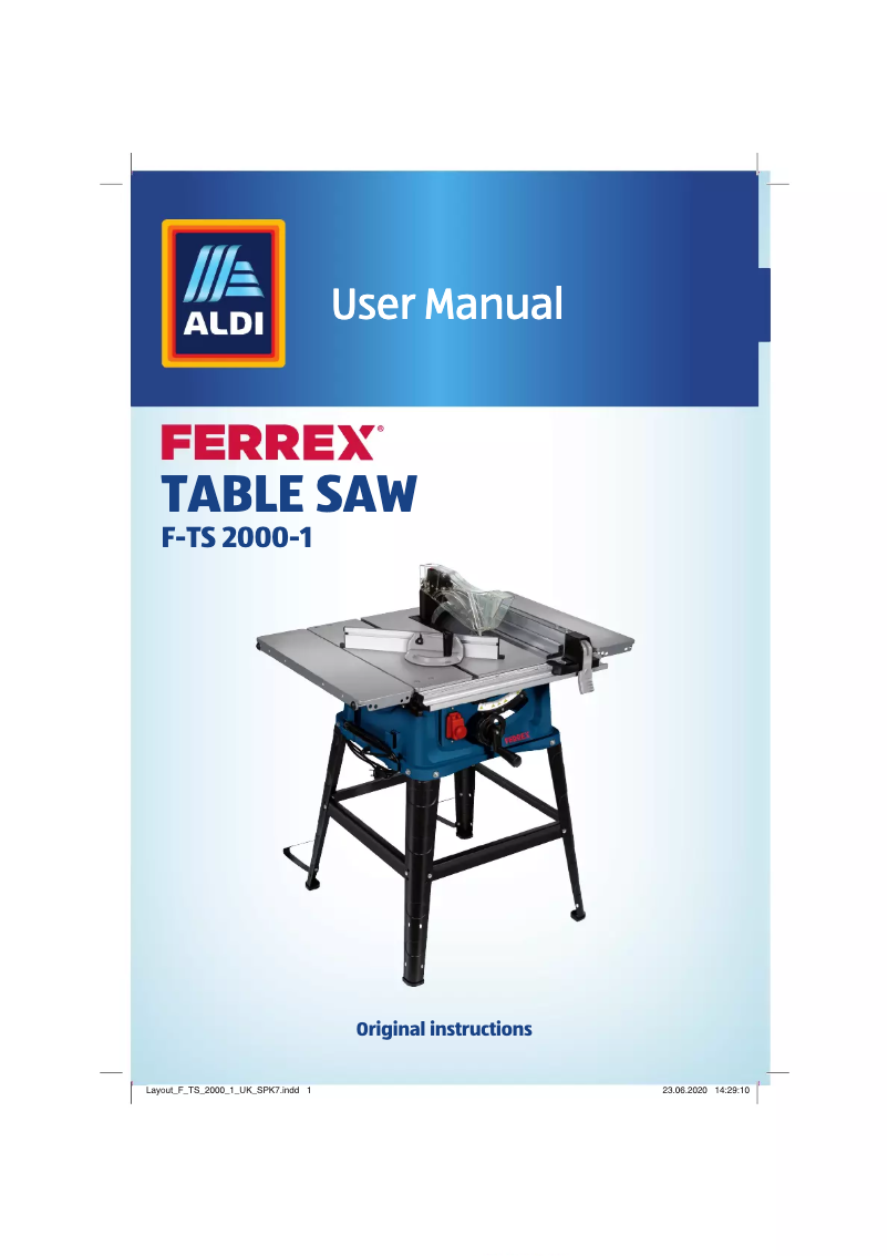 Page 1 de la notice Manuel utilisateur Ferrex F-TS 2000-1