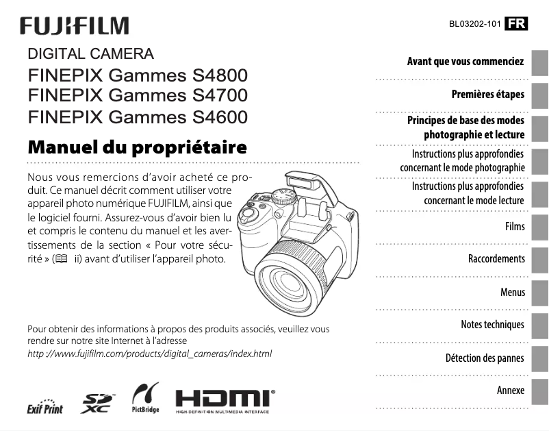 Image de la première page du manuel de l'appareil S4800