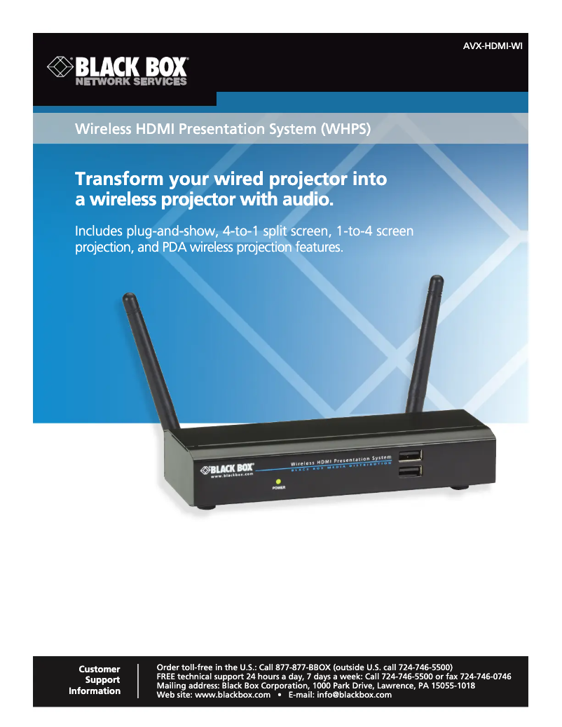 Image de la première page du manuel de l'appareil AVX-HDMI-WI