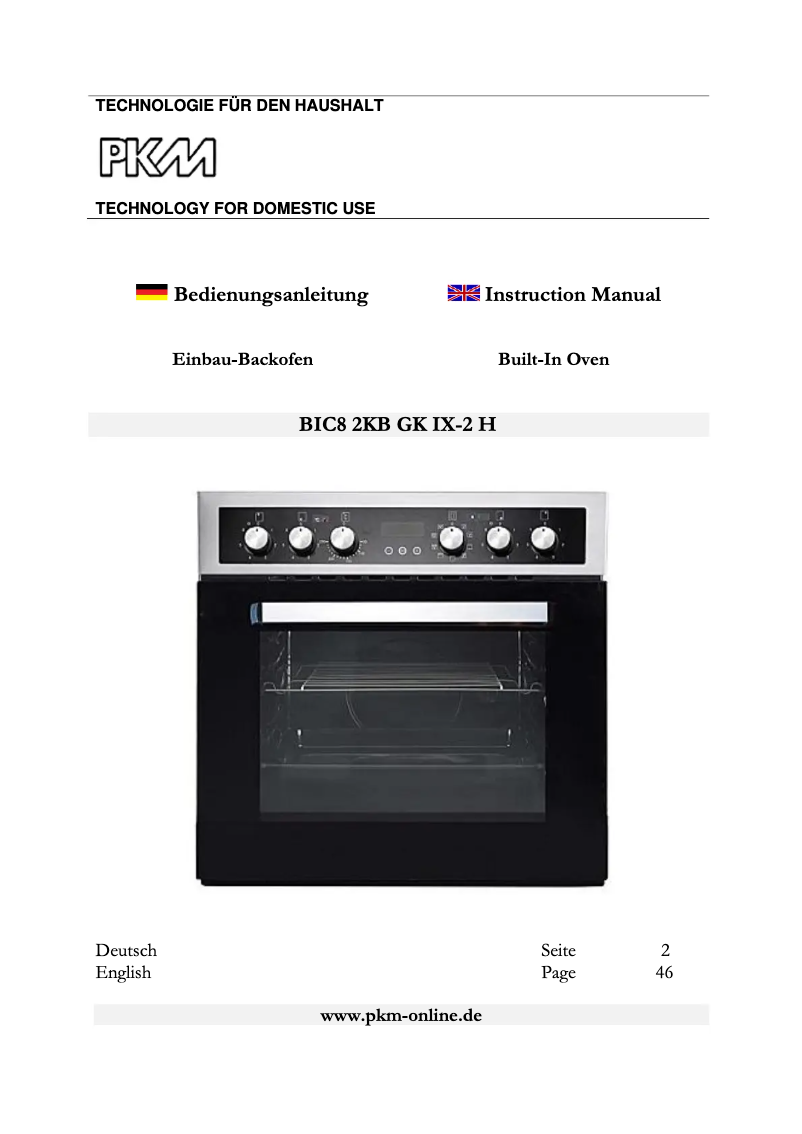 Image de la première page du manuel de l'appareil BIC8 2KB GK IX-2 H