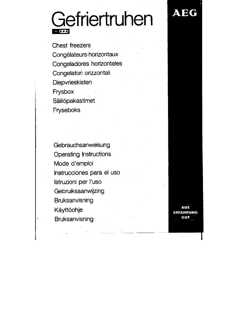 Page n°1 - Manuel utilisateur AEG A201GT