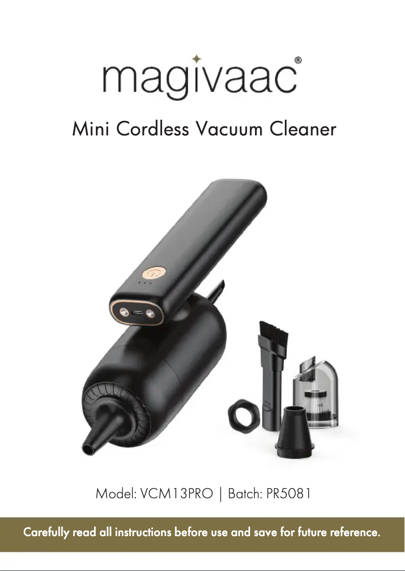 Page 1 de la notice Manuel utilisateur Magivaac VCM13PRO
