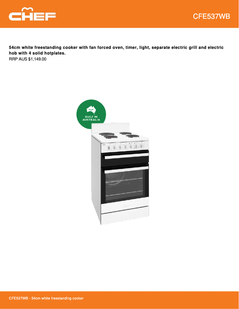 Image de la première page du manuel de l'appareil CFE537WB