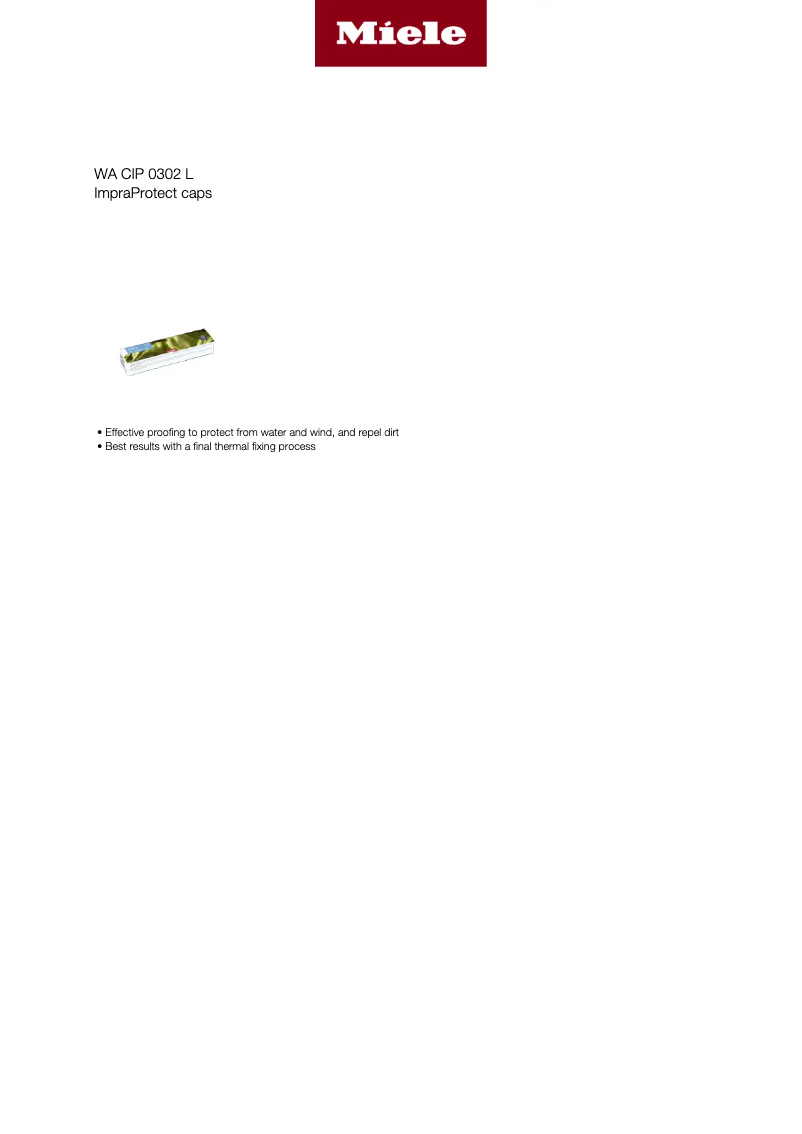 Page 1 de la notice Manuel utilisateur Miele WA CIP 0302 L