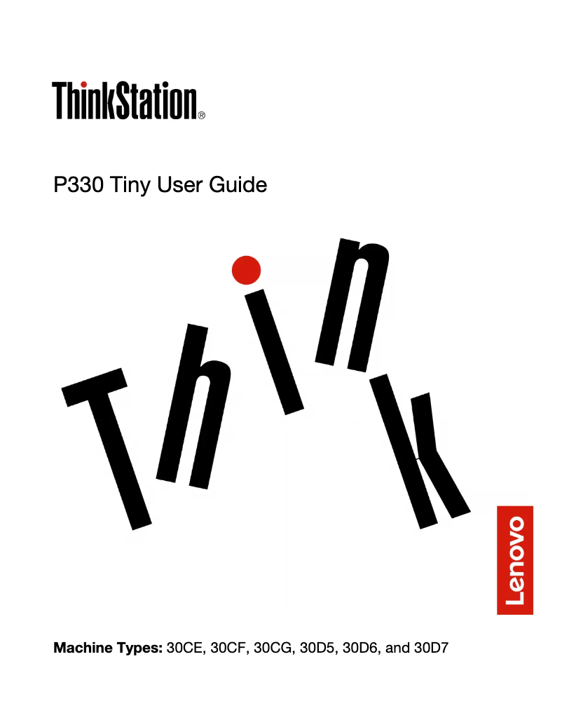 Page 1 de la notice Manuel utilisateur Lenovo Thinkstation P330 Tiny