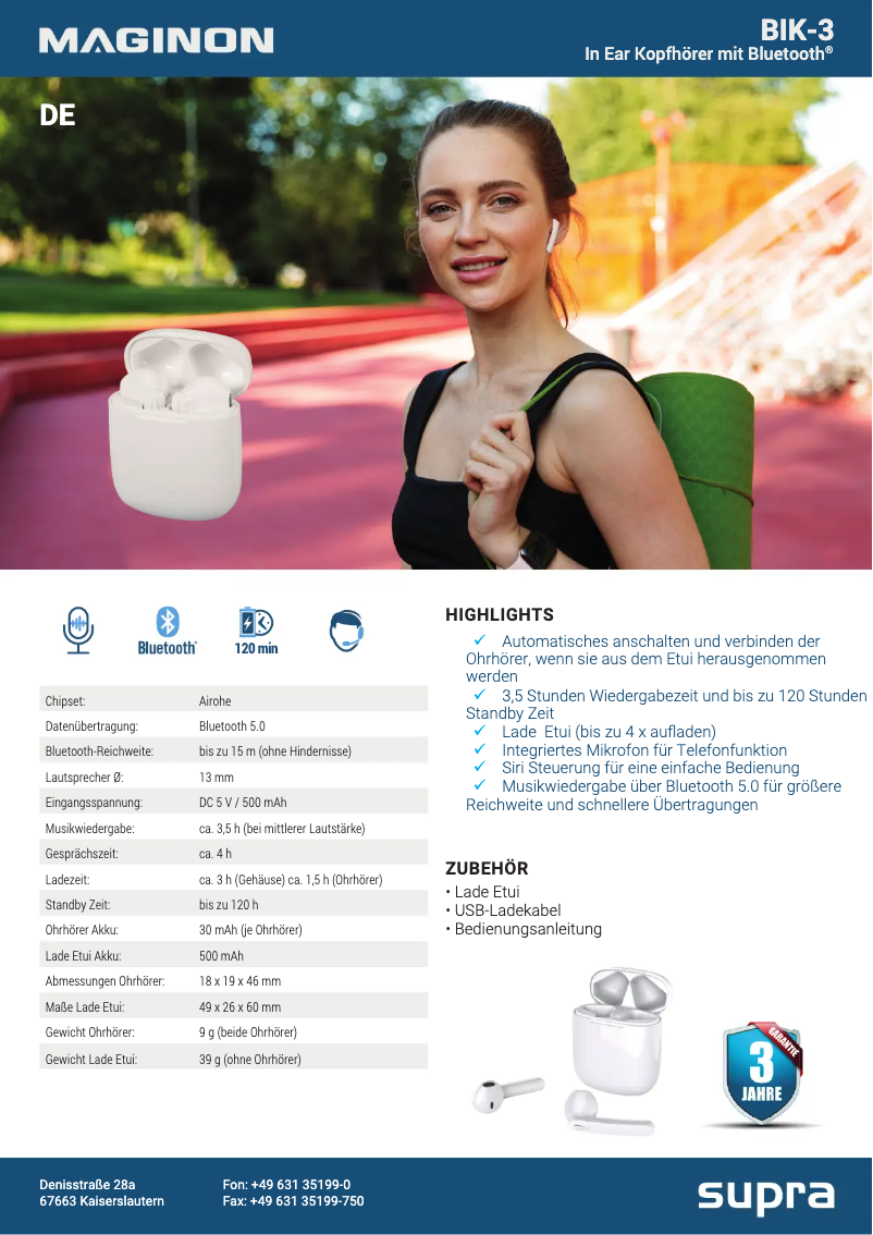 Page 1 de la notice Manuel utilisateur Maginon BIK-3