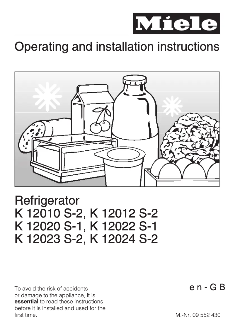 Page 1 de la notice Mode d'emploi Miele K12010 S-2