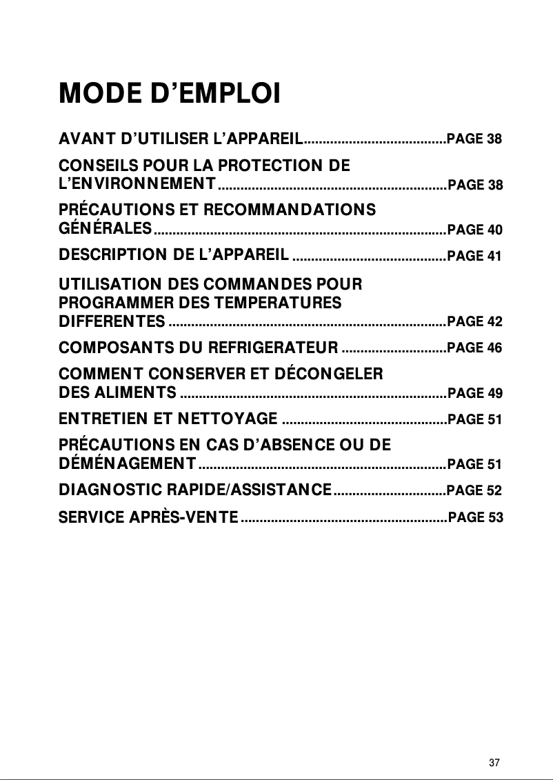 Page 1 de la notice Manuel utilisateur Bauknecht KDNA 4300 IN