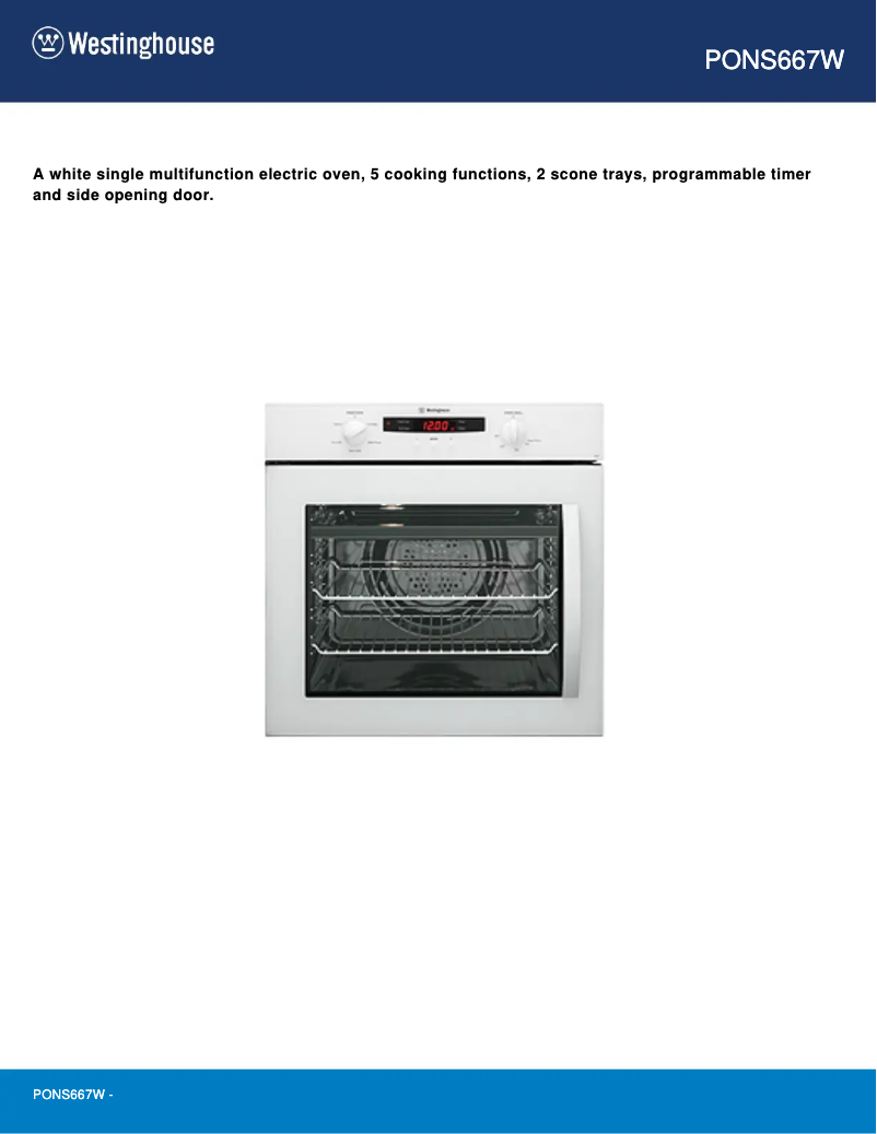Page n°1 - Manuel utilisateur Westinghouse PONS667W