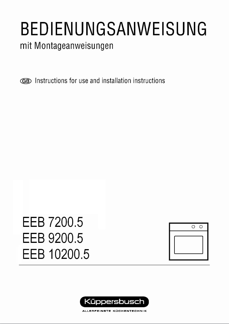Page n°1 - Manuel utilisateur Küppersbusch EEB 7200.5
