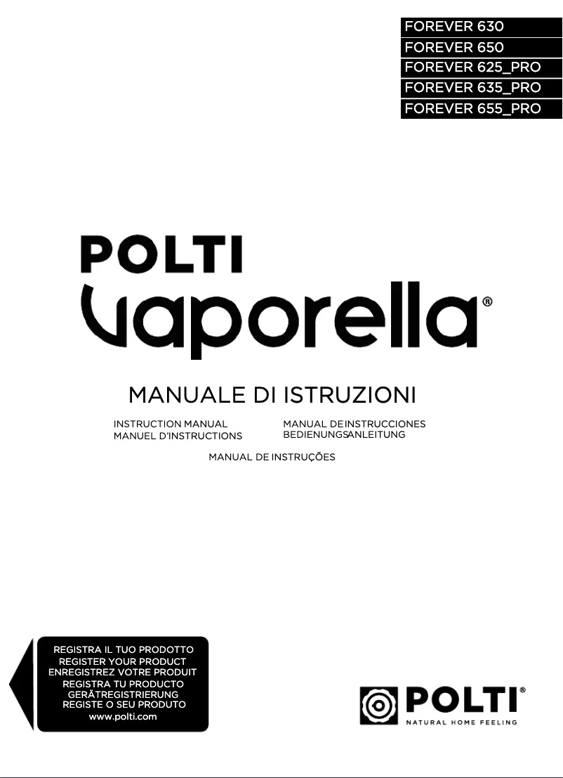 Página 1 del manual Manual de usuario Polti Vaporella Forever 630