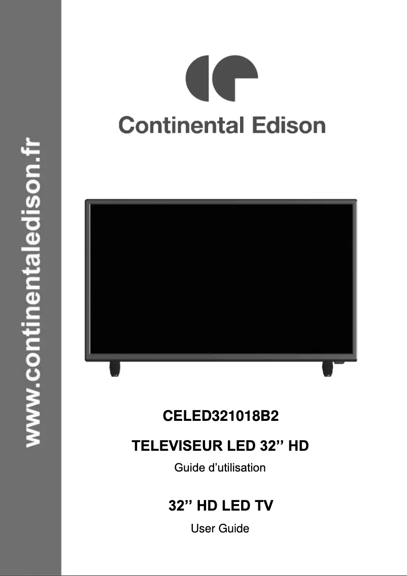 Page 1 de la notice Manuel utilisateur Continental Edison CELED321018B2